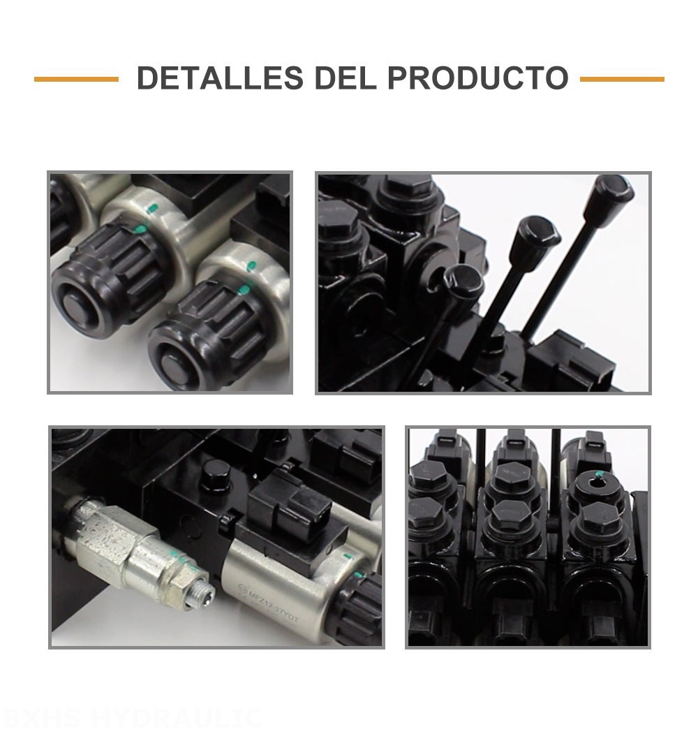 DCV58 Solenoide y manual 3 carretes Válvula direccional seccional